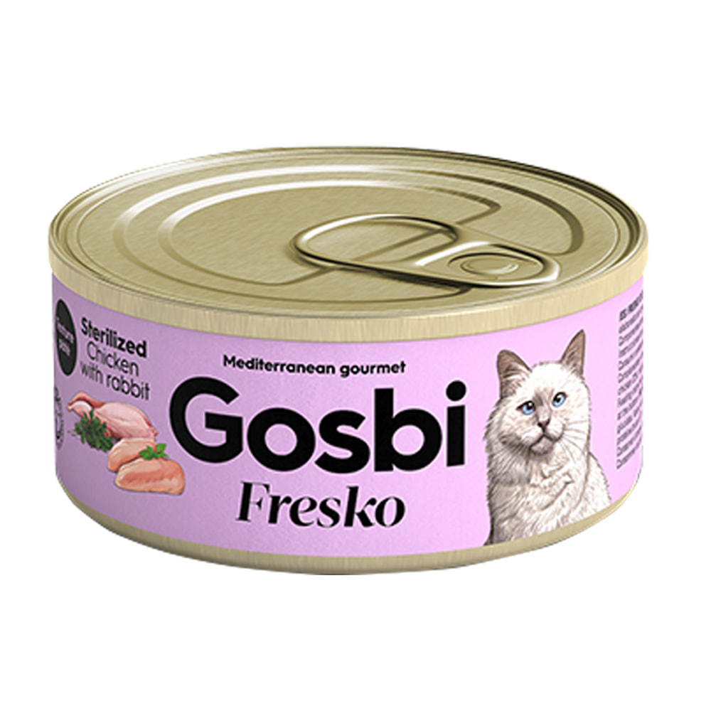 고스비 CAT 캔 프레스코 (중성화 체중관리) 치킨+토끼 (보라) 70g
