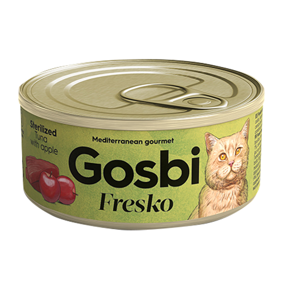 고스비 CAT 캔 프레스코 (중성화 체중관리) 참치+사과 (초록) 70g