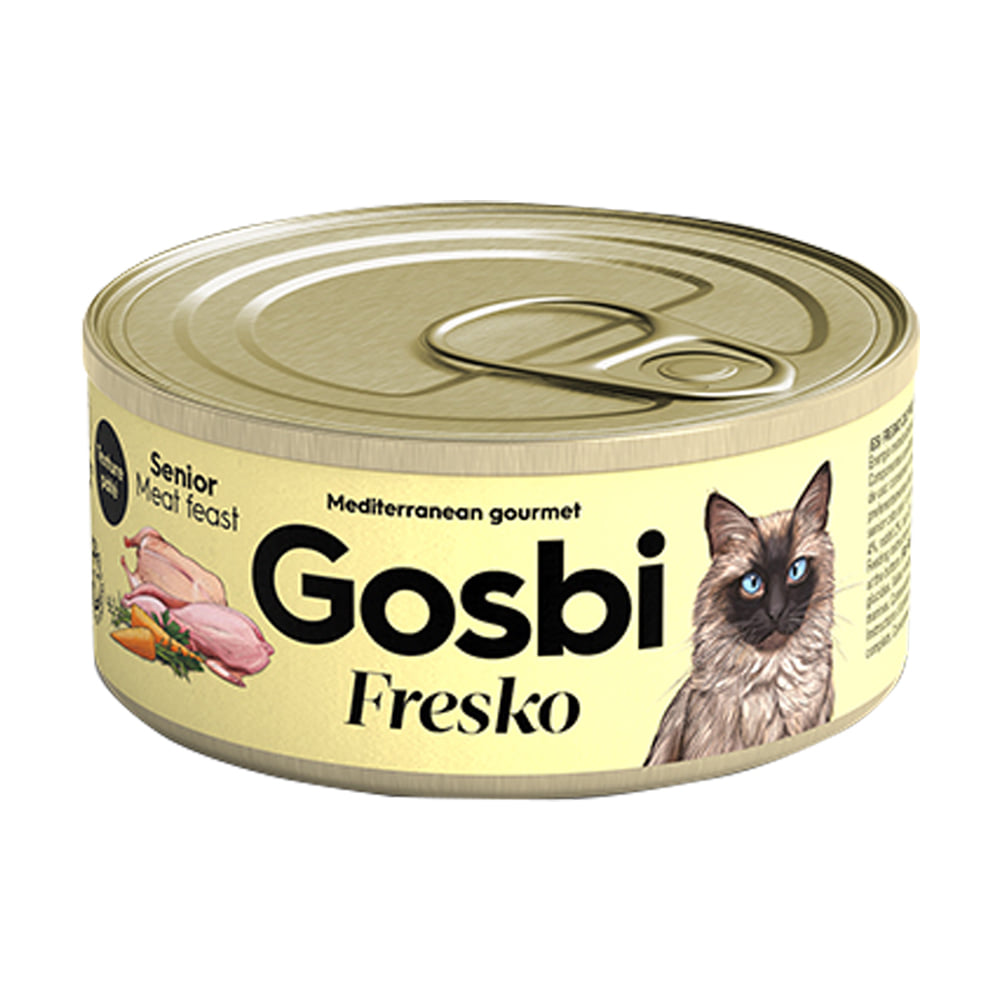 고스비 CAT 캔 프레스코 (시니어) 고기만찬 (연노랑) 70g