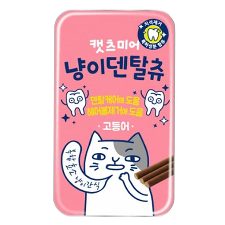 캣츠미어 고양이 간식 냥이덴탈츄 고등어맛 (스틱) 60g